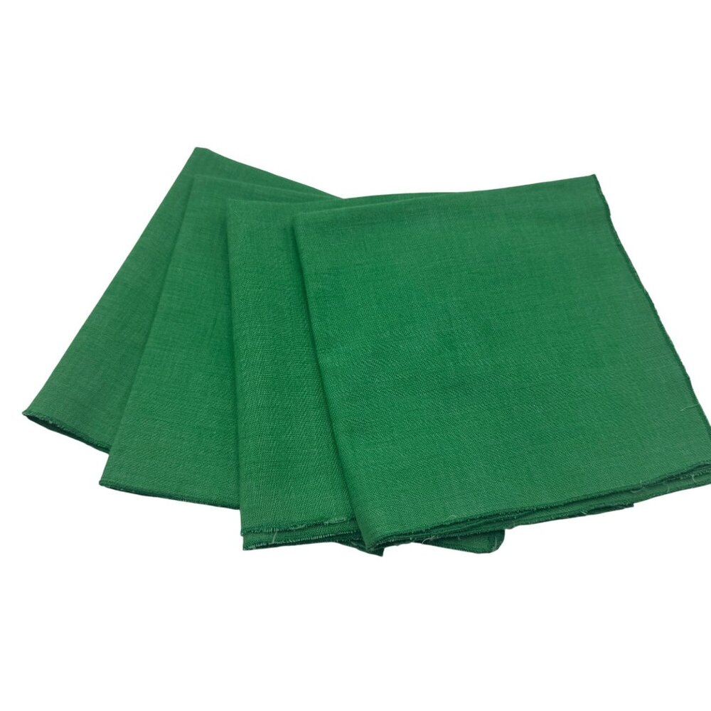 Green Fabric Cloth Napkins Set Of 4 Square Table Linen Durable Reusable Home Din